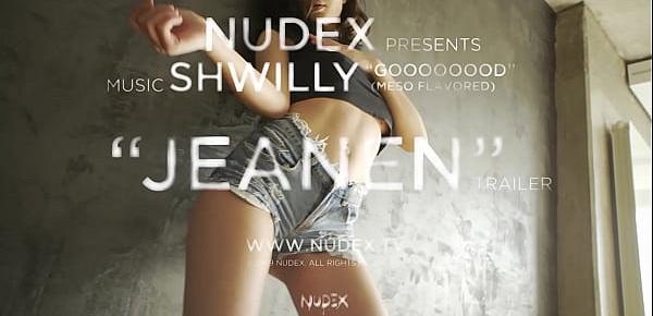  Sexy Babe in short denim jeans teasing for Nudex